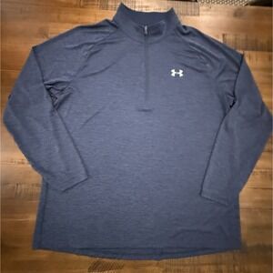 Under Armour Pullover Mens 2XL Navy Blue Heatgear Loose Quarter Zip Golf